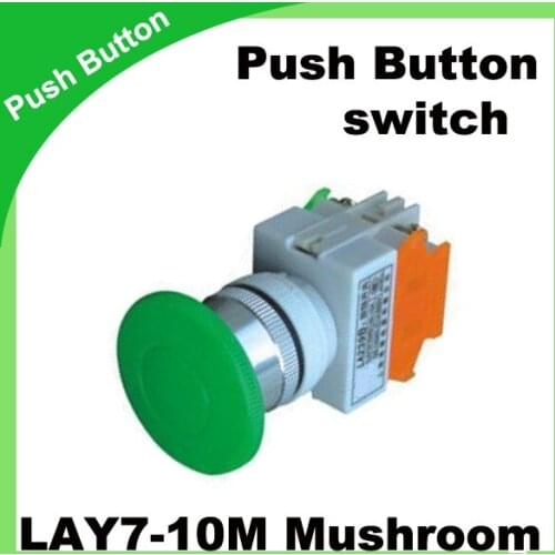 Mushroom push button switch LAY7-10M 22mm Pressure Switch 50/60Hz Momentary Green touch switch