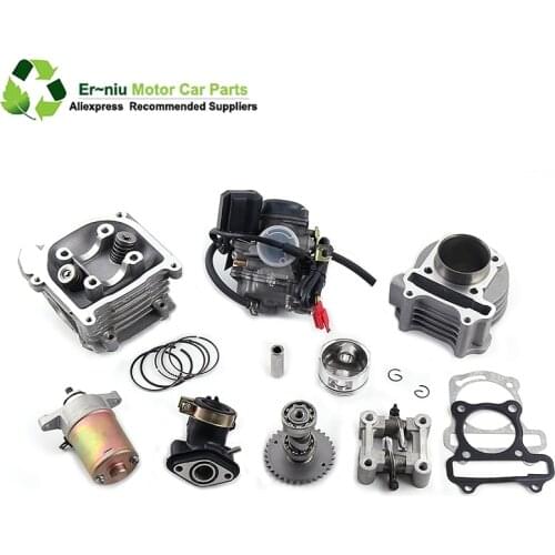 GY6 50 80 100 cc 137QMA QMB139 4T CYLINDER KIT Head A9 Camshaft Rollers carburetor Rings 64mm valve Arms