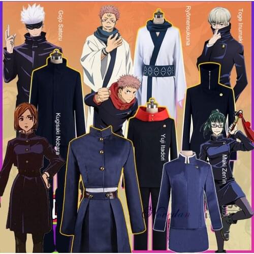 Anime Jujutsu Kaisen Yuji Itadori Fushiguro Megumi Gojo Satoru Toge Inumaki Kugisaki Nobara Cosplay Costume Women Men Uniform