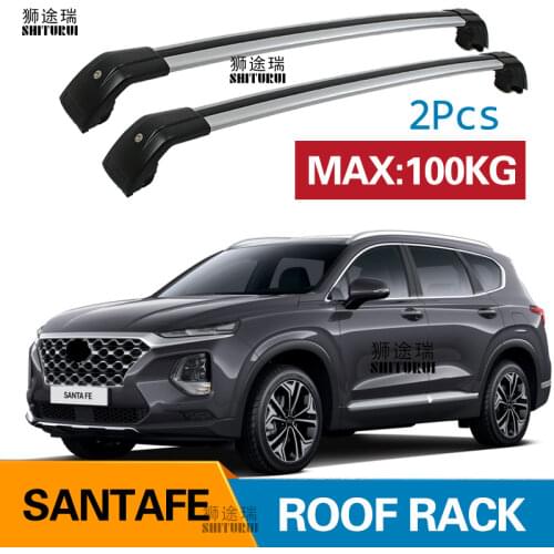 2Pcs Roof bars For Hyundai new Santa FE SUV 2013-2020 Aluminum Alloy Side Bars Cross Rails Roof Rack Luggage Carrier