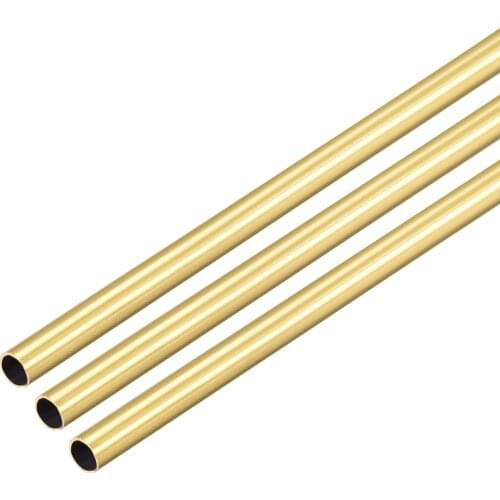 Uxcell Brass Round Tube 300mm Length 3mm OD 0.2mm Wall Thickness Seamless Straight Pipe Tubing 3 Pcs