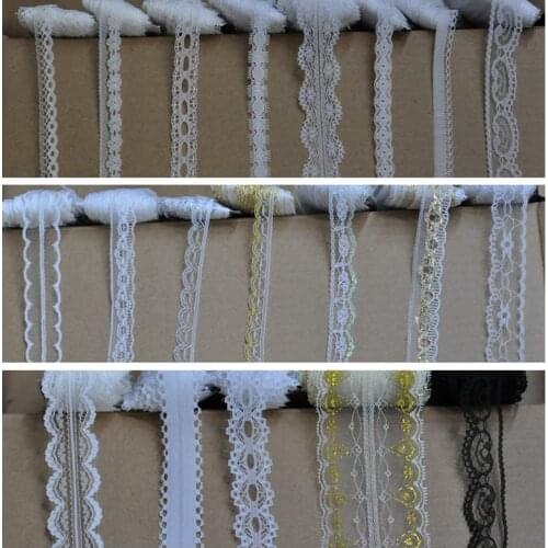 10 Yards(9.1m) /Lot Cotton Polyester Lace Ribbon Embroidered Net Lace Trim For Sewing Clothing/Wedding/Decoration/Scrapbooking