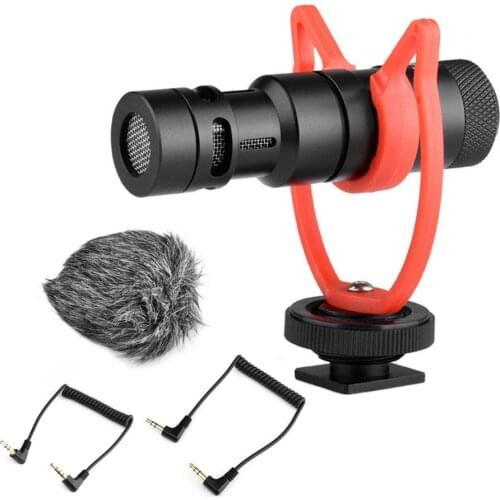 Phone Microphone Plug-and-Play 3.5mm Plug With Shock Mount Wind Screen For Vlog Video Studio DSLR Camera Smartphone Laptop Mic
