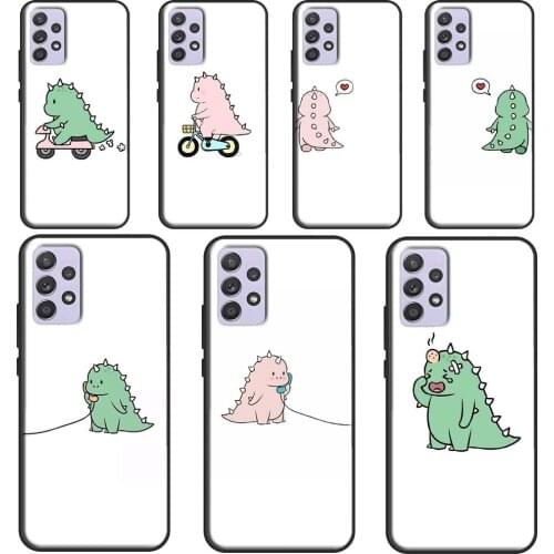 Cute Animal Couple Dinosaur Fundas For Samsung A51 A71 A41 A31 A11 A21S A12 A32 A42 A52 A72 A02 A10 A20 S A50 A70 Case