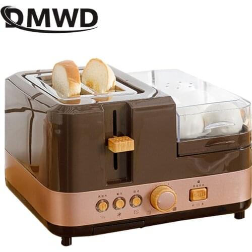 DMWD 4 In 1 Multifunction Electric Breakfast Machine Toaster Sandwich Machine Household Frying Pan Bread Maker Egg Steamer