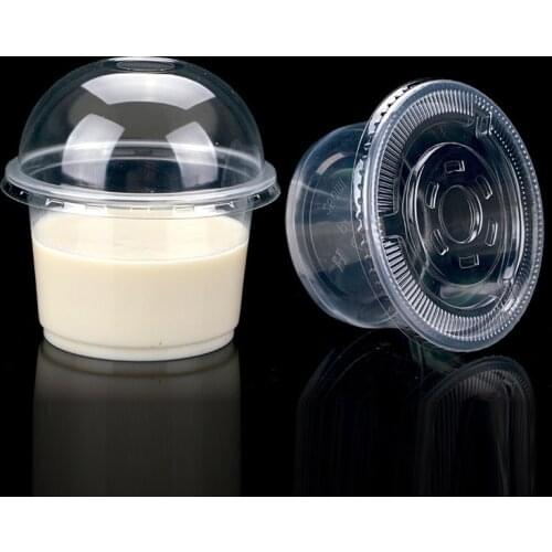 1000 Set Pudding Cup Disposable Plastic Cups Lid Small Sauce Dessert Yogurt Jelly Cup Wedding Party Birthday 1/2/3/4/5/6/8/10oz