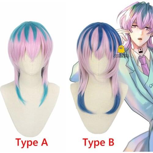 Tokyo Revengers 2 TYPES Rindo Haitani Anime Cosplay Wig Pink mix Blue Heat Resistant Synthetic Hair with Wig Cap Tenjiku Props