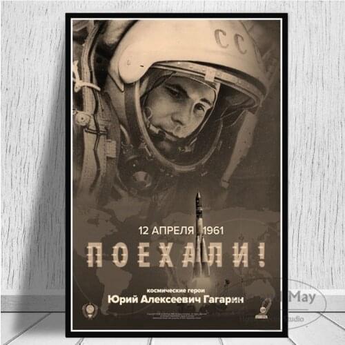 Space Heroes Yuri Gagarin Posters And Prints Wall Pictures For Living Room Vintage Canvas Painting Decorative Home Decor Quadro