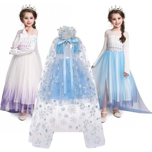 Infant Girls Dress With Shawl For Toddler Girl Kids Cosplay Princess Costume Children Birthday Party Clothing Vestidos