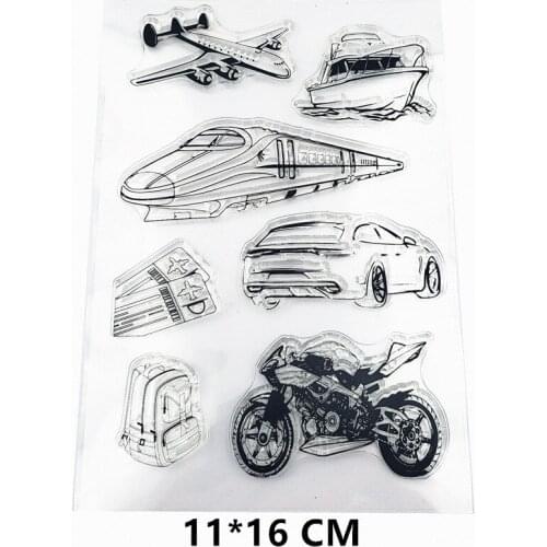 2021 New Train Airplane Clear Stamps DIY Scrapbooking Craft Supplies Rubber Silicon Seals Card PhotoAlbum Hobby ink pad Stamping