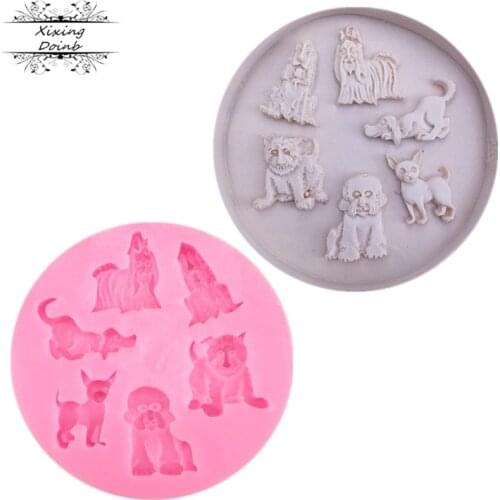 Different dog shapes silicone mold soft candy cake decoration tools chocolate candy craft Kitchen Baking tools
