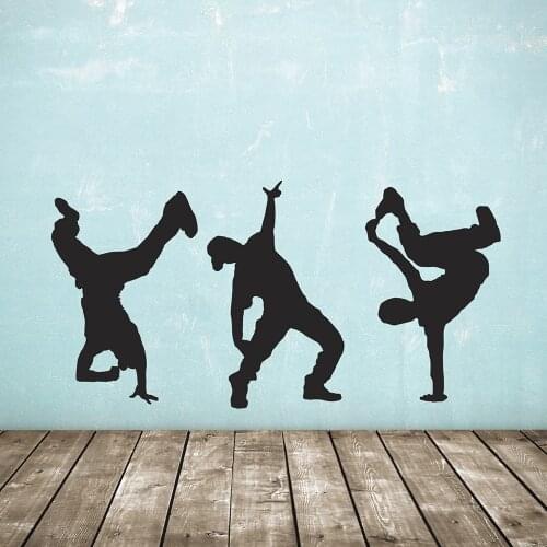 Street Hip Hop Dance Wall Stickers Vinyl Hip Hop Dancer Teenagers Boys Beroom Wall Decals Removable Room Decoration Poster Z539