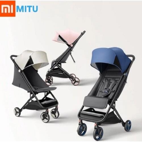 Xiaomi Mitu Baby Stroller Folding 4 Wheels shock absorption High Landscape Car for Newborn Baby Portable Travel baby carriage