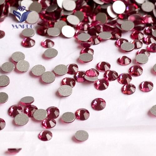 YANRUO 2058NoHF SS20 4.6-4.8mm Rose Rhinestones-Glass Non Hot-Fix Strass Decorations For Clothes Glue On Crystal Stoness