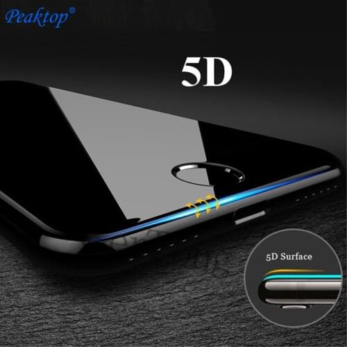 5D Premium Screen Protector Tempered Glass For iPhone 7 8 X 6 S 6S Plus Full Cover Protection Film Glass For iPhone 7 Curve Edge