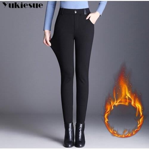 Womens pencil Pant Casual Loose Elastic Waist Velvet Pants Plus Size 6Xl Pockets Waist Rope Warm Trousers Comfortable Pants