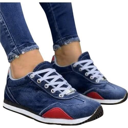 TELOTUNY Womens sneakers 2021 Fashion Womens Wedges Casual Canvas Shoes Breathable Lace-up Outdoor Platform Leisure Sneakers