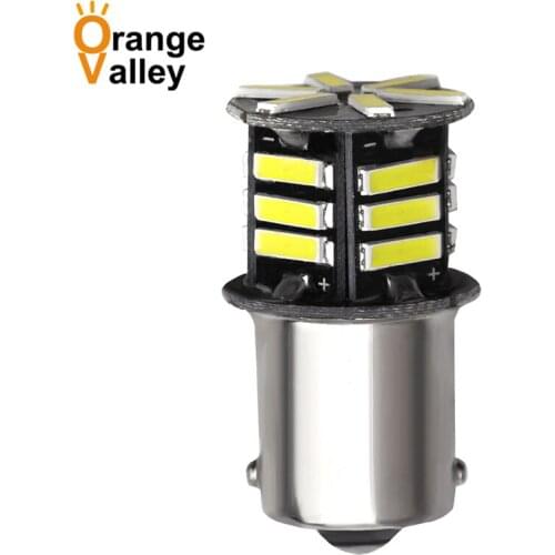 100Pcs 1156 BA15S P21W S25 1459 21 LED 7020 SMD Canbus Car Styling Front Turn Signal Lamp Backup Lights White Amber