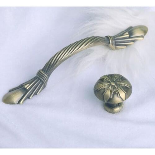 3" American retro style kitchen cabinet dresser door handle antique brass drawer shoe cabinet cupboard knob pull handle 76mm