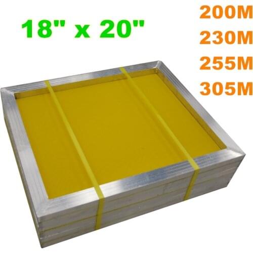 6 pcs -18" x 20"Aluminum Screen Printing Screens With 305 Yellow Mesh Count (Tubing: 1"x 1.5")