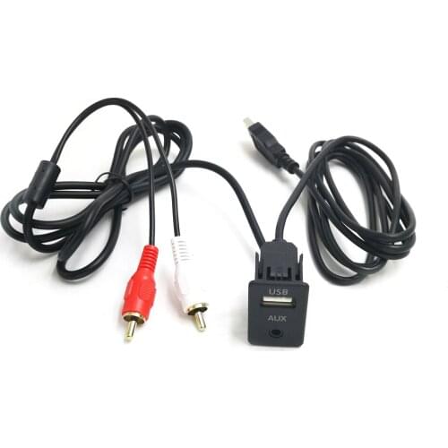 Car AUX USB Audio Adapter Cable 2RCA 100cm Replacement for Benz Mercedes BMW Audi Skoda Auto Accessories