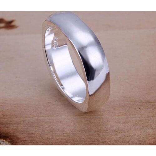 Free Shipping jewelry silver plated Ring Fine Fashion Cute Square Jewerly Ring Women&Men Finger Rings Top Quality SMTR004