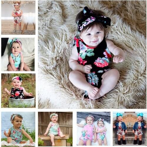 Newborn Baby Bodysuit Baby Girls Boy Clothes Floral Outfits Set Lace Jumpsuit Playsuit Outfit Sunsuit Summer Baby Girl Clothes