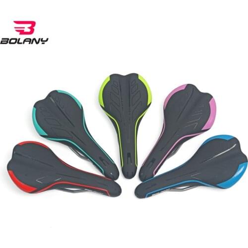 Bolany MTB Bike Saddle PU Leather Ultralight Mountain Cycling Race Cushion Extra Soft Road Bicycle Saddle Multicolor Saddle