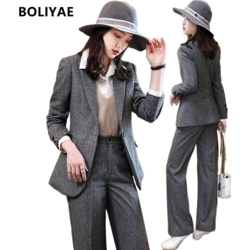 Женские шерстяные брючные костюмы BOLIYAE China At AliExpress