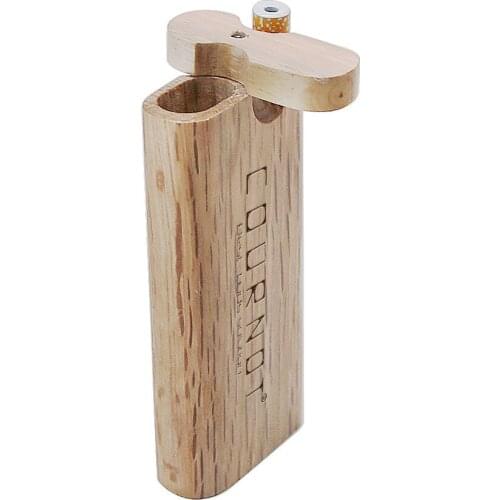 COURNOT Wood Dugout Set Tobacco Dugout Storage Case + Ceramic One Hitter Pipe Cigarettte Organizer Holder Pipe Accessories