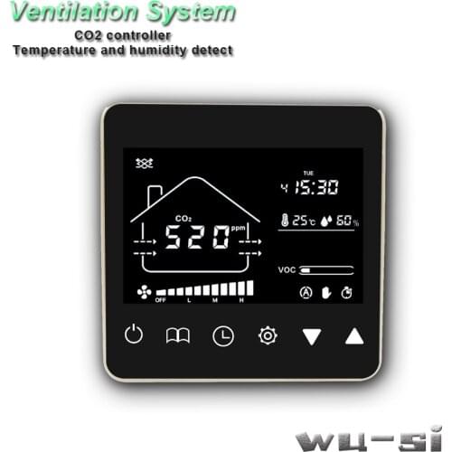 Monitoring detector CO2 analyzer controls air ventilation system, remote control can control