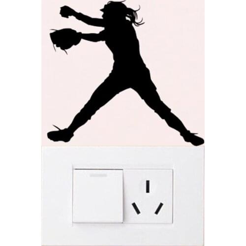 Home Decor Softball Vinyl Light Switch Sticker Accessories Wall Decal 6SS0501