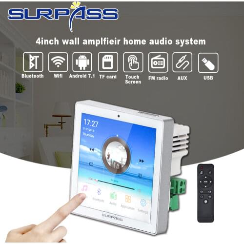 Home New Mini WiFi Bluetooth Touch Screen In Wall Audio Music Center Sound Amplifier tv tablet Smart Digital Stereo fm Amplifier