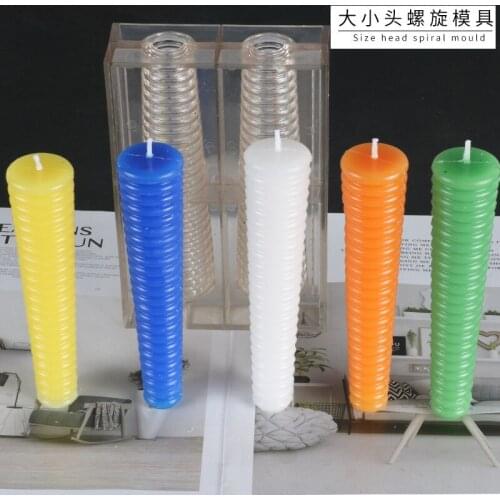 DIY spiral candle making mold 13.5cm high flat top cylindrical plastic mold candle moulds diy for home dec
