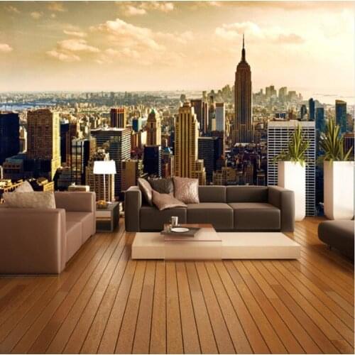 Chicago City View 3D Photo Wallpaper for Living Room Sofa TV Background Wall Mural City Building Wall Covering Paper Rolls