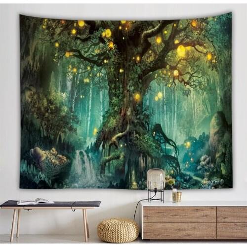 Wishing Trees 3D Print Tapestry Wall Hanging Psychedelic Decorative Wall Carpet Bed Sheet Bohemian Hippie Home Decor Couch Throw