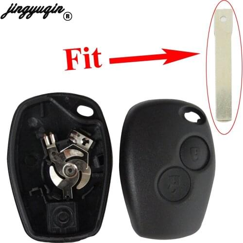Jingyuqin for Renault Dacia Modus Clio 3 Twingo Kangoo Key Shell 2 Button Uncut Blank Blade Replacement Car Key Cover Case Fob