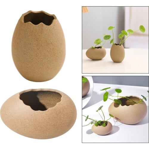 Ceramic Egg Vase Succulent Pot for Home Office Decor Standing Type Large