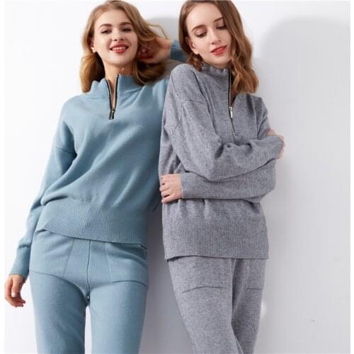 Colorfaith 2020 New Autumn Winter Women Sets 2 Pieces Sweater Pullovers 39inches Long Pants Knitwear Warm Tracksuit Suits WS1213