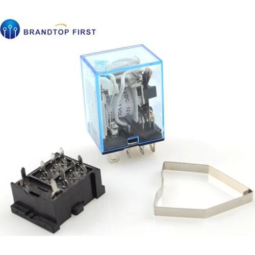 LY2NJ HH62P Electronic Micro Mini Electromagnetic Relay 10A 8PIN Coil DPDT With Socket Base DC12V,24V AC110,220V
