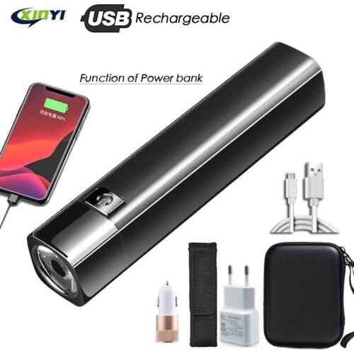 USB Rechargable Mini LED Flashlight Built-in battery 3 Lighting Mode WaterproofTorch Stylish Portable Suit for Night Lighting