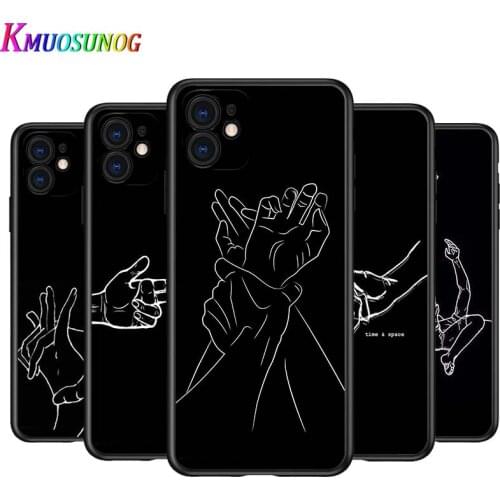 Minimalist Line Love for Apple iPhone 12 Pro Max Mini 11 Pro XS Max X XR 6S 6 7 8 Plus 5S SE2020 Black Phone Case