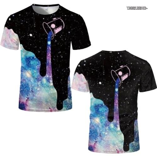 2021 Mens Summer Fashion Personality Creative 3D Printing T-Shirt Couple Fashionable Casual Short-Sleeved O-Neck Hip-Hop Cool