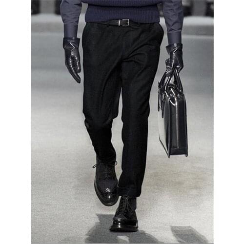 Mens woolen trousers British business Slim 2020 winter curled fashion European and American plus size pants trousers