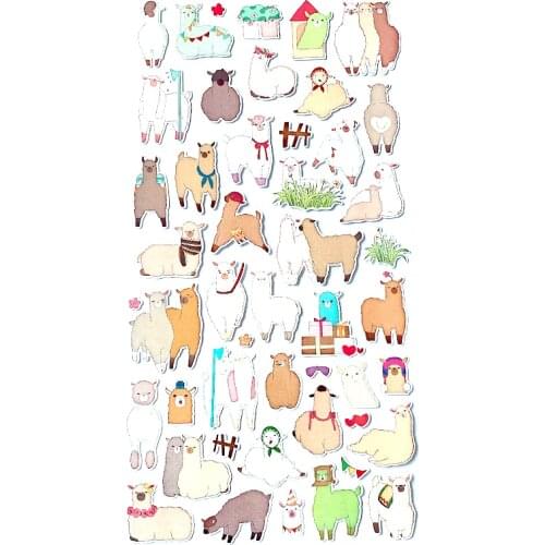Kawaii Cute Alpaca Sticker Sheet
