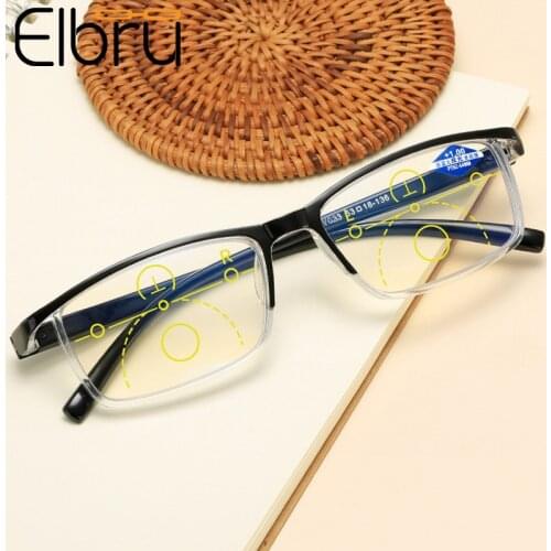 Elbru Diopter +1.0 +1.5 +2.0 +2.5 +3.0 +3.5 Reading Glasses For Men And WomenMulti-focus Reading Glasses Anti-blue Light Glasses
