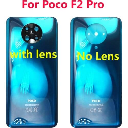 Original Back Cover For Xiaomi Poco F2 Pro Back Battery Glass Rear Housing Door Case Pocophone Smartphone Replacement Parts