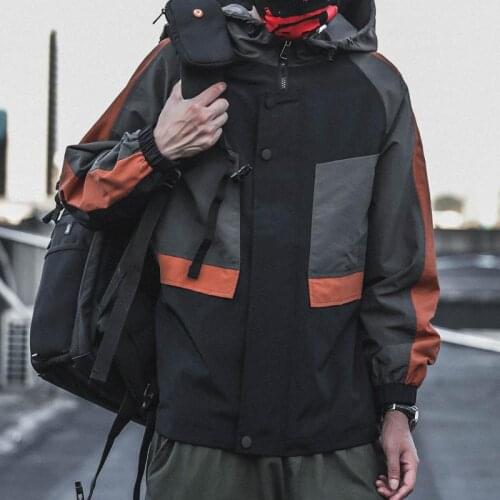 2020 Autumn Streetwear Outdoor Pocket Coats Overalls Hoodies Jacket Men Japanese Streetwear Slim Fit Tops