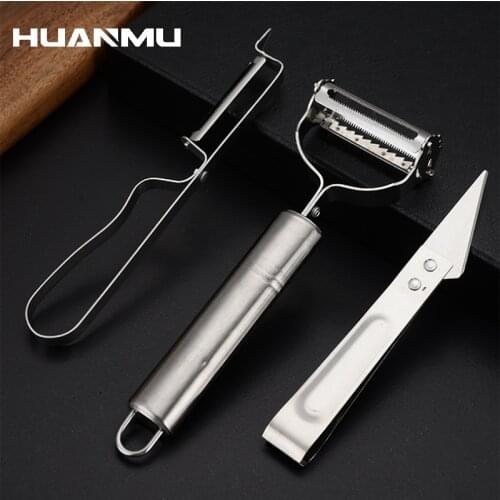 Fruit Vegetable Peeler Fruit Knife Kitchen Accessories 3Pcs Set Stainless Steel Sharp Fruit and Vegetable Peeler Kitchen Gadget