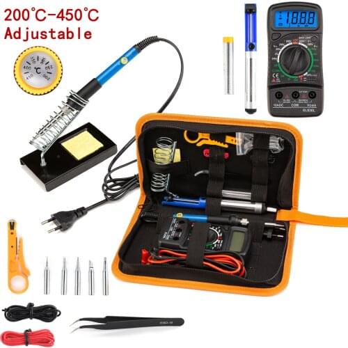 2021 Soldering Iron With Digital Multimeter Kit Adjustable Temperature Auto Ranging AC/DC Tester Multimetro Welding Tool Kits